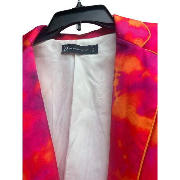 Watercolor Satin Single Button Blazer. Colorful jacket. Size-L - Picture 4 of 7